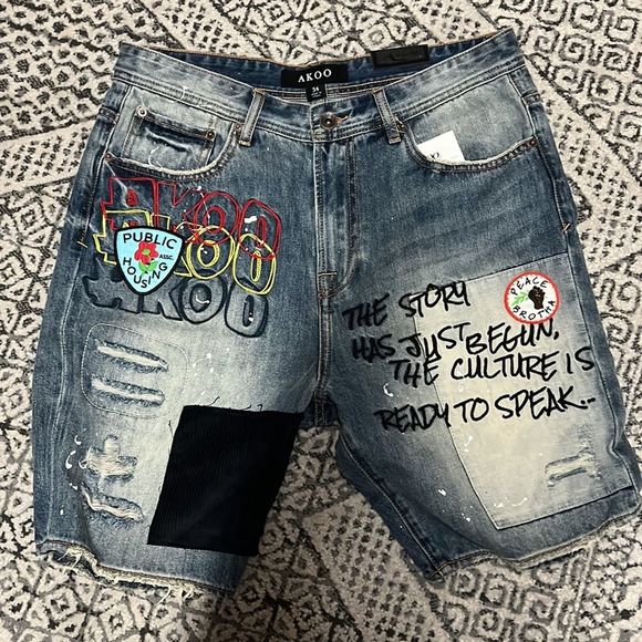 AKOO 9 piece bundle denim and sweats with tee and polos LARGE and size 34 - Picture 10 of 12